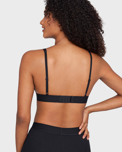 Cotton Rib Plunge Wireless Bralette