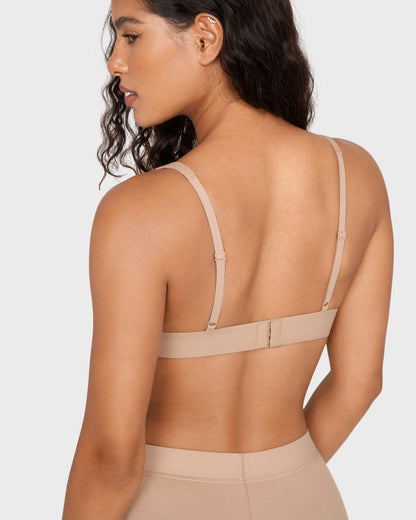 Cotton Rib Plunge Wireless Bralette