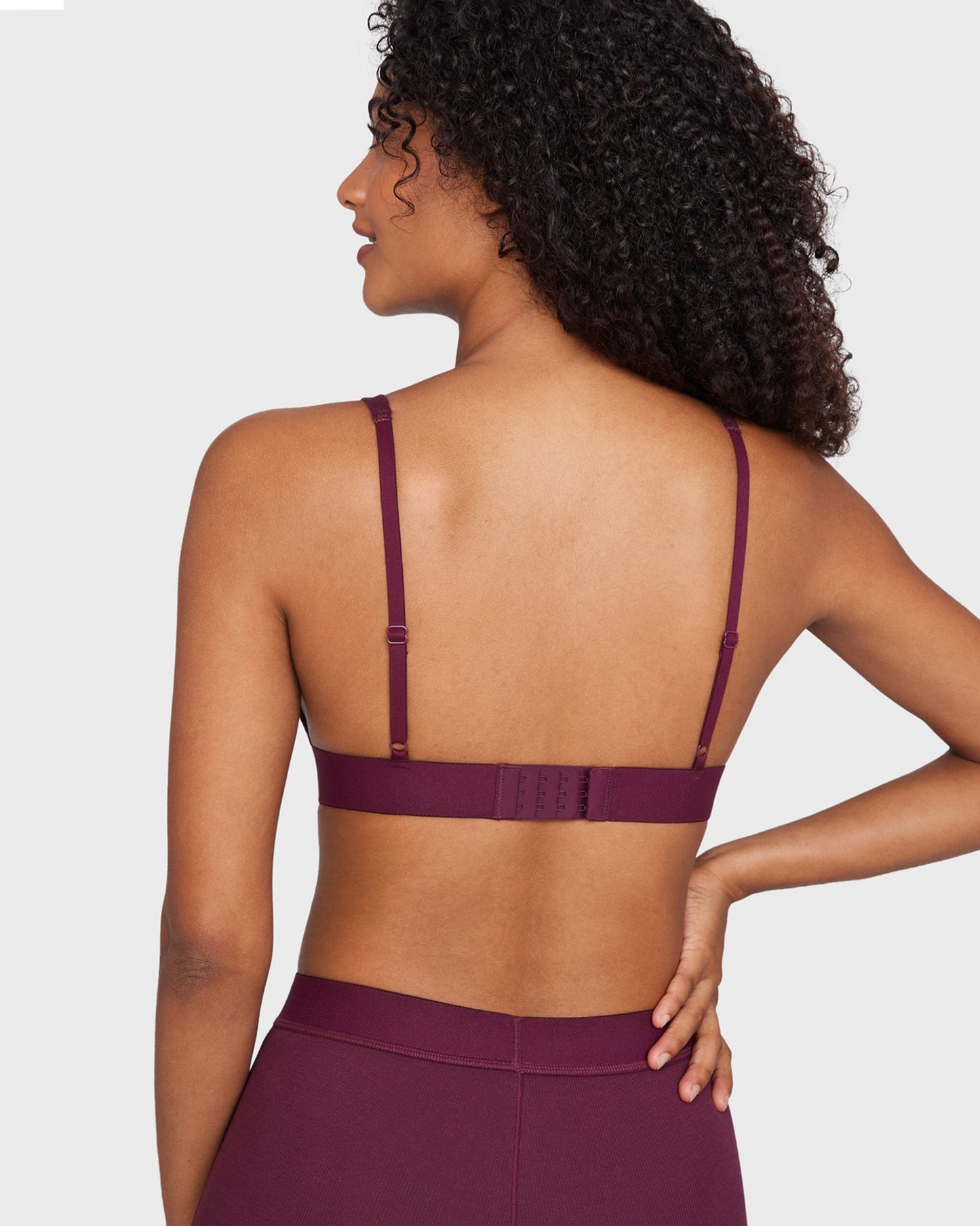 Cotton Rib Plunge Wireless Bralette