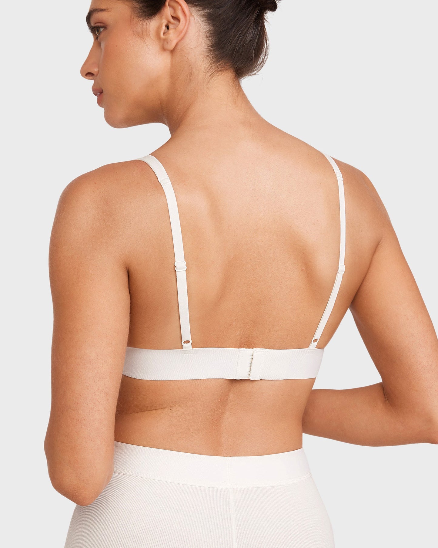 Cotton Rib Plunge Wireless Bralette