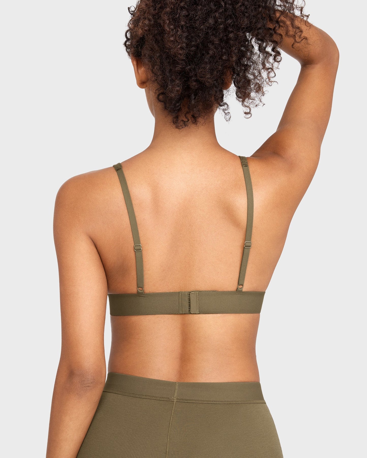 Cotton Rib Plunge Wireless Bralette