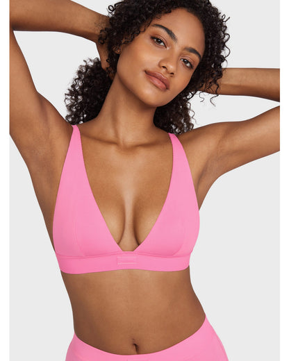 Cotton Rib Plunge Wireless Bralette