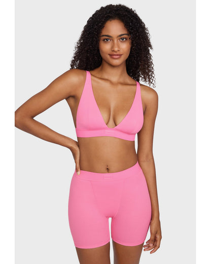 Cotton Rib Plunge Wireless Bralette