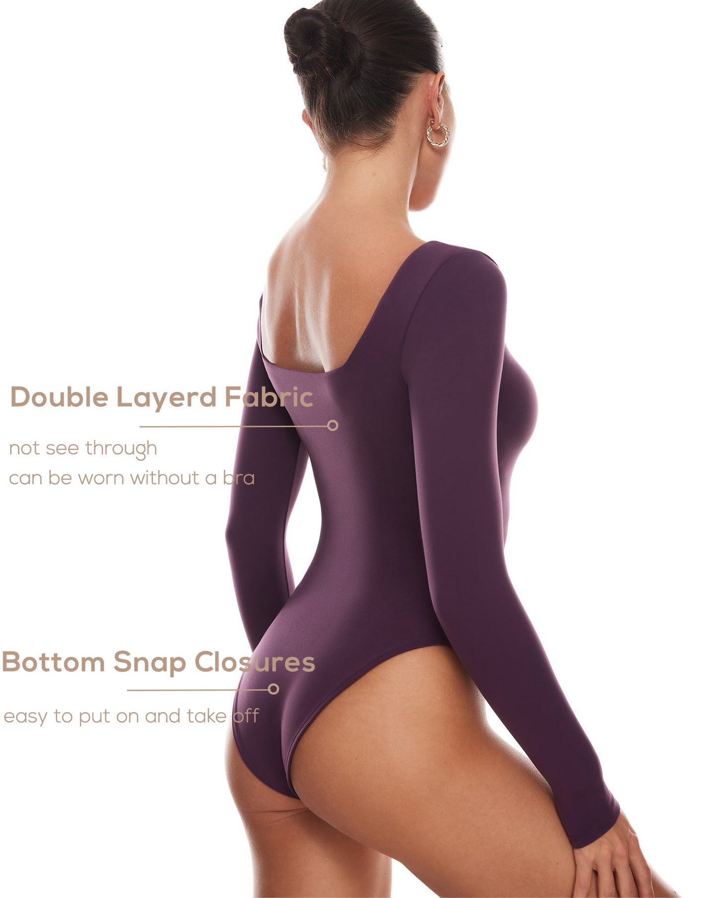 Bralys-K™ Sqaure Neck Long Sleeve Bodysuit