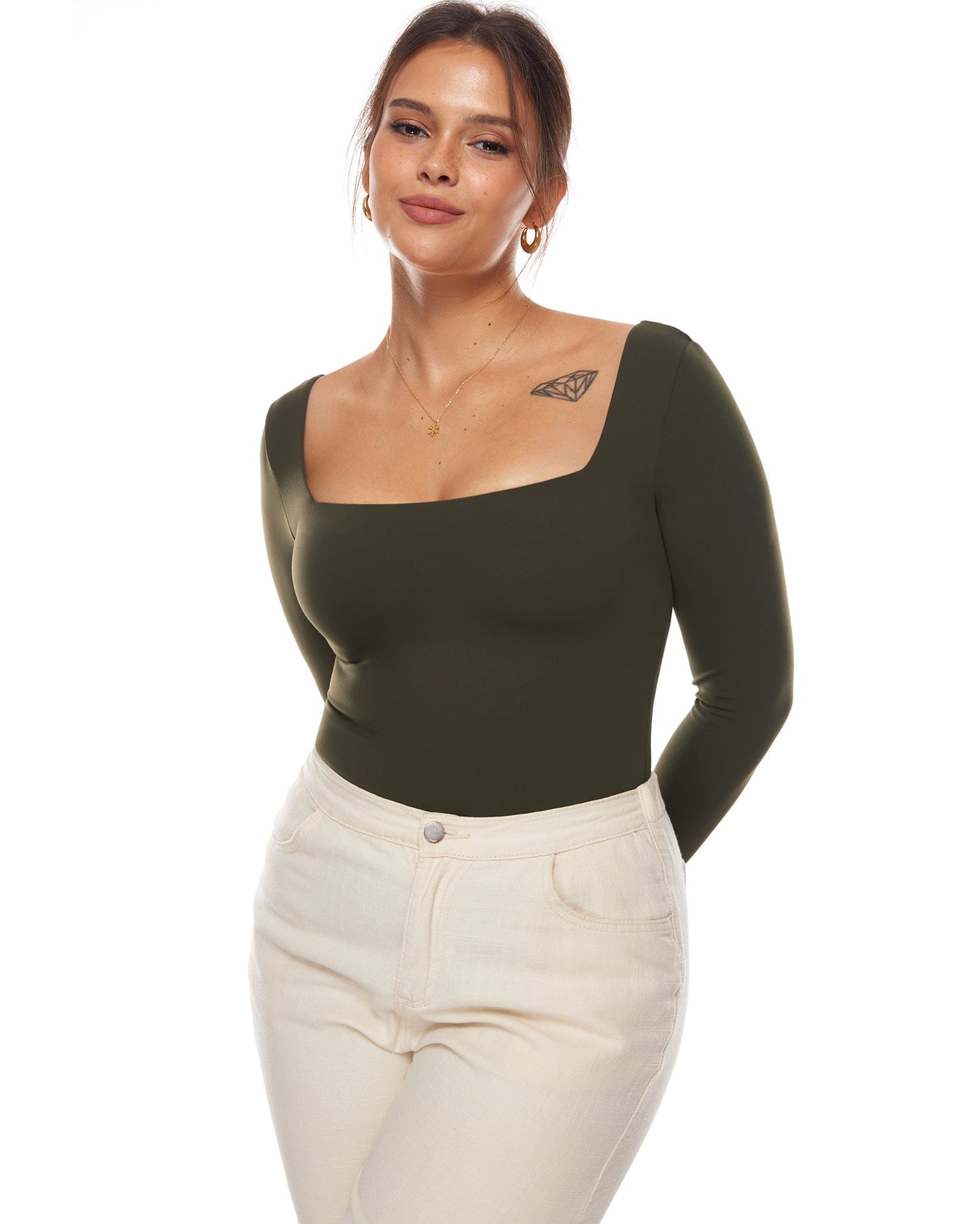 Bralys-K™ Sqaure Neck Long Sleeve Bodysuit